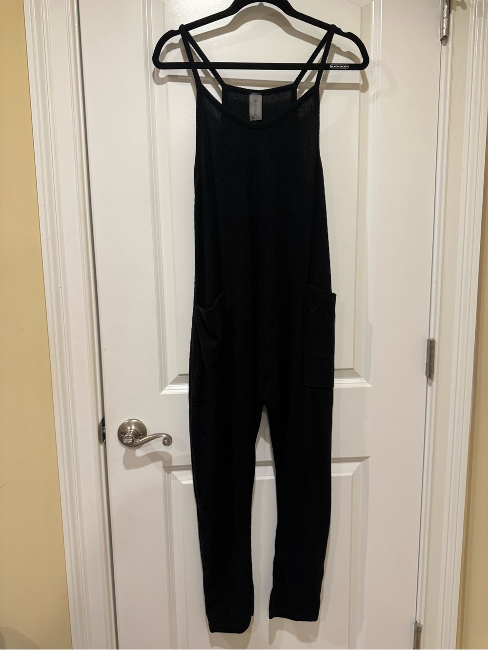 Altar'd State Black Ribbed Tank Jumpsuit with Pockets